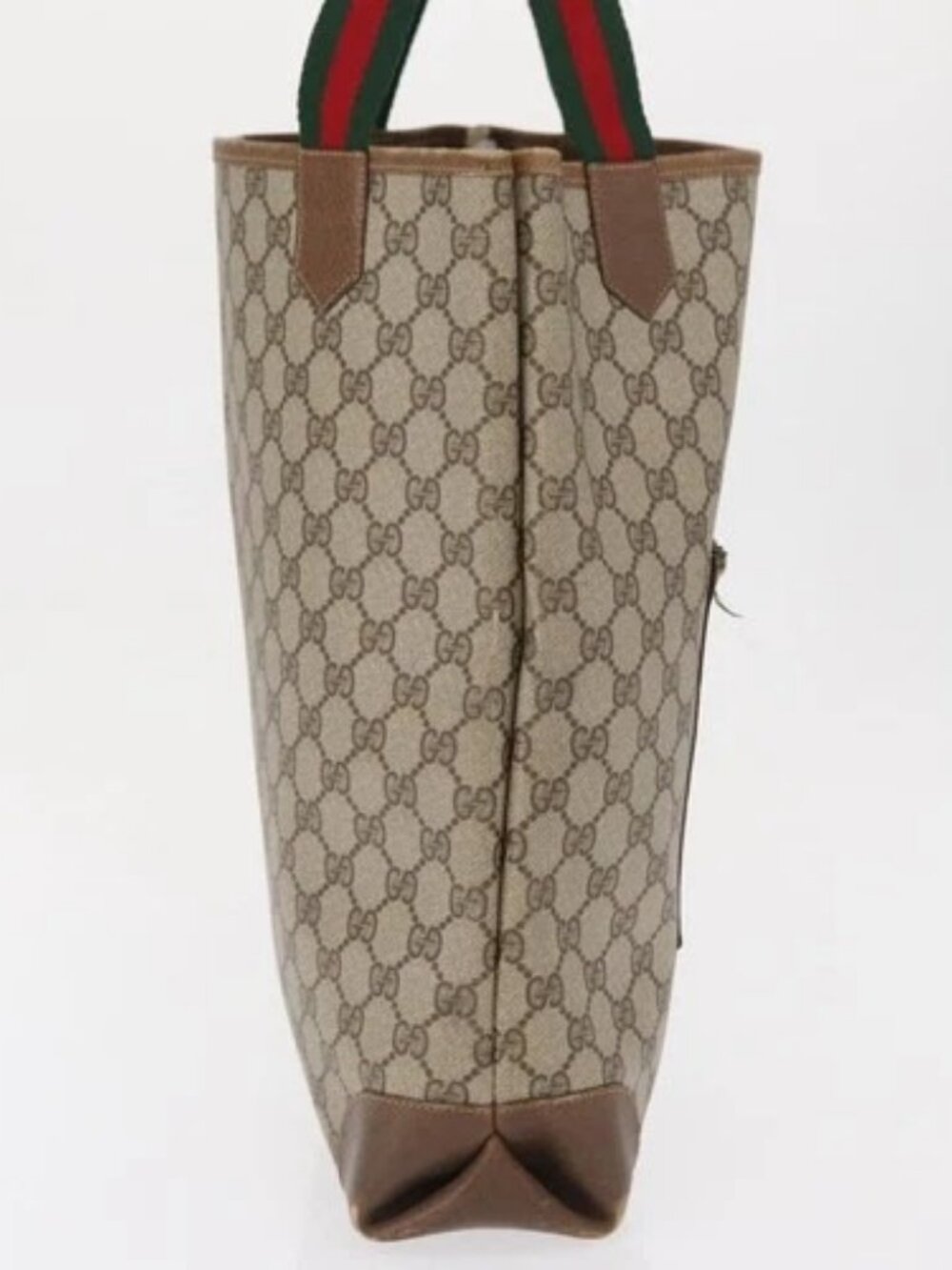 GUCCI GG Supreme Web Sherry Line Bag PVC Beige Gold Red 002 904 0222 Auth 166624 - Picture 5 of 15